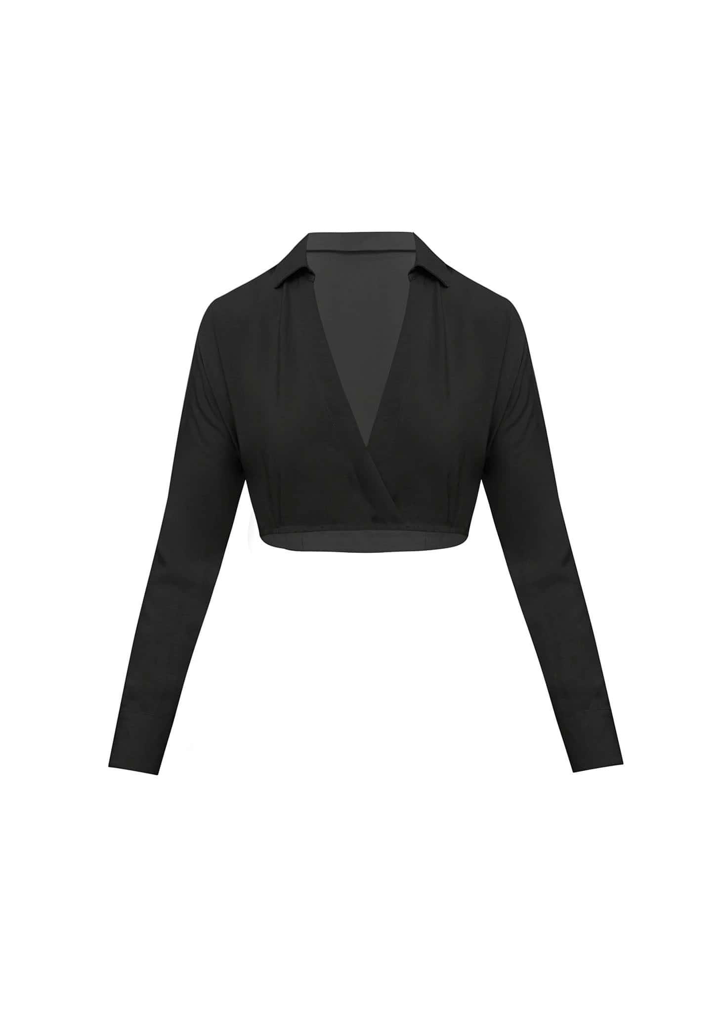 Blusa Cropped Negra Clásica