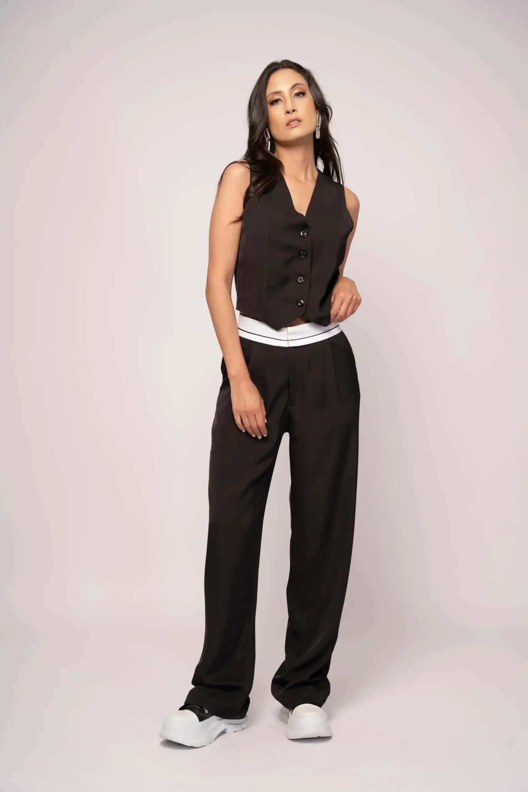 Pantalón Tailoring Saten Negro