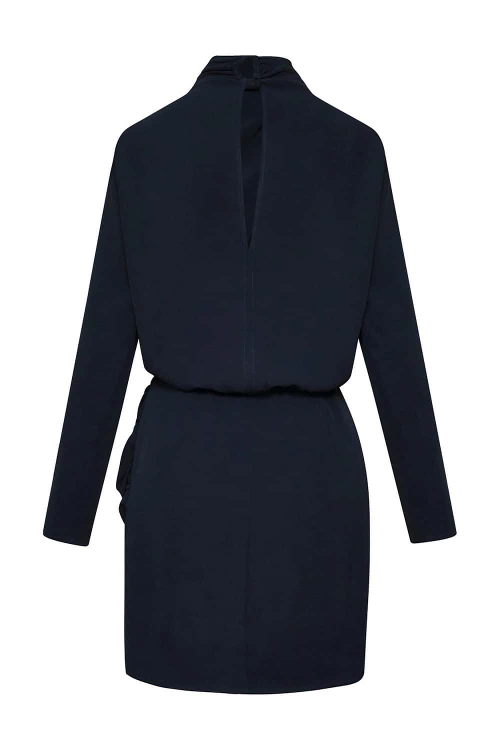 Vestido seda de luna azul navy - miniatura 5