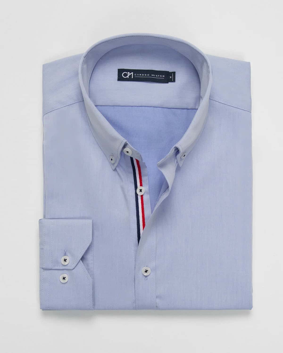 Camisa Sarga Hiladillo France Algodón Azul - miniatura 5
