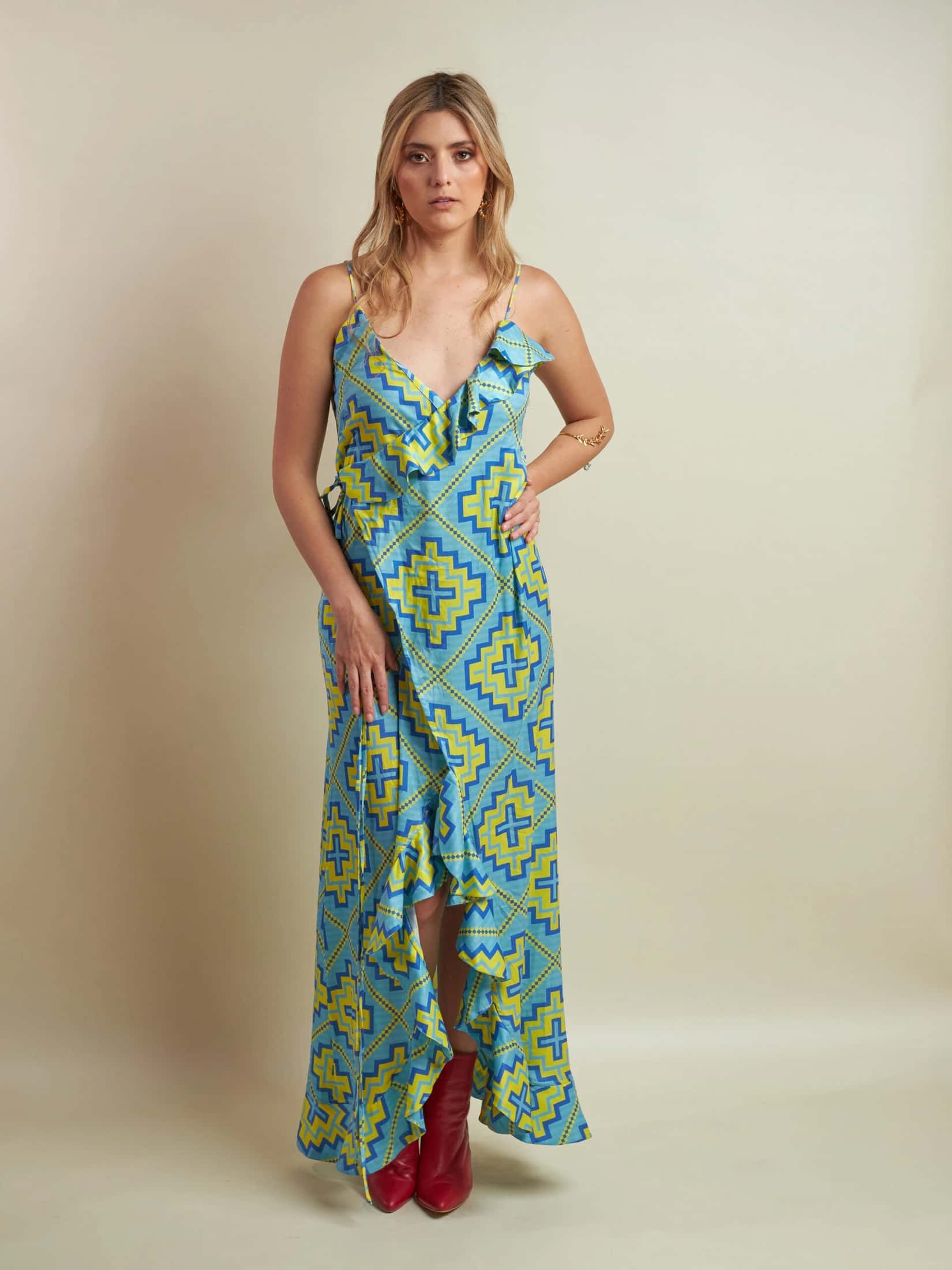Vestido Samiko Rombos Wayu Azul - miniatura 3