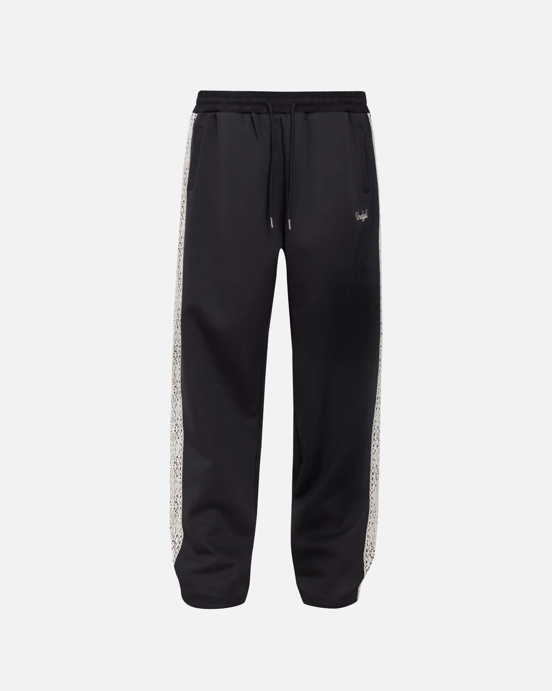 Basics Undgld Lace-panel Track Pants Black