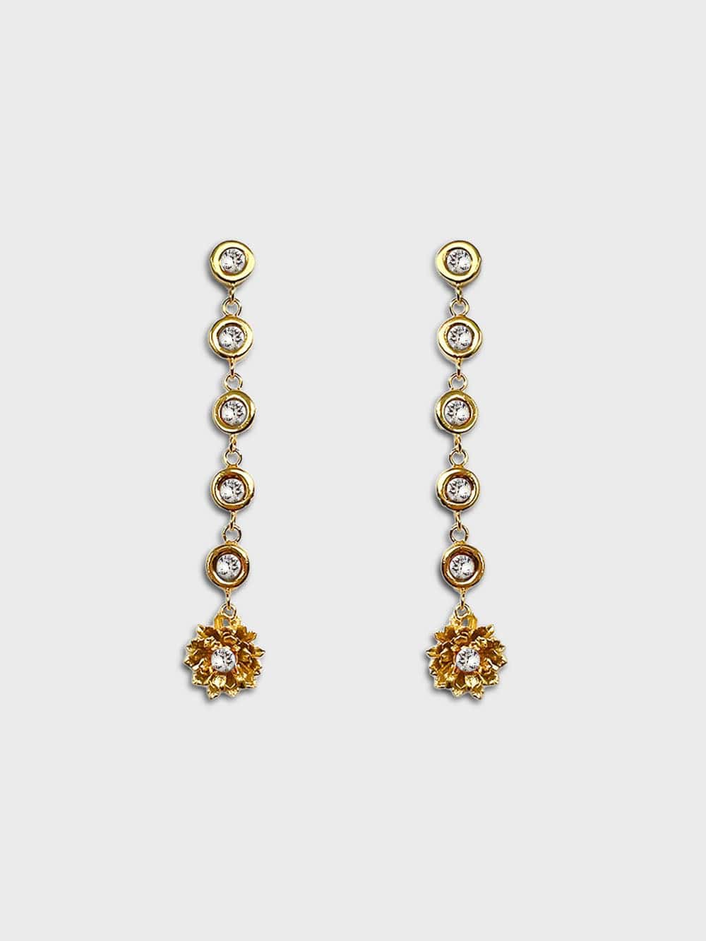 Aretes largos frailejón y cristal - miniatura 1
