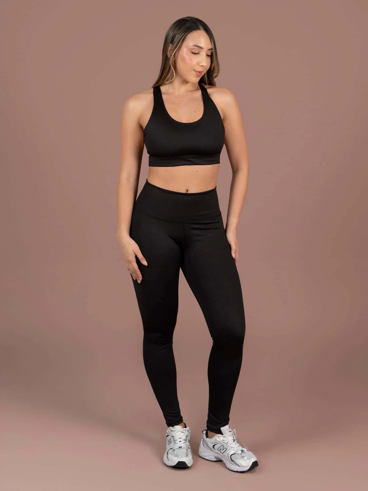 Black fitness leggins set