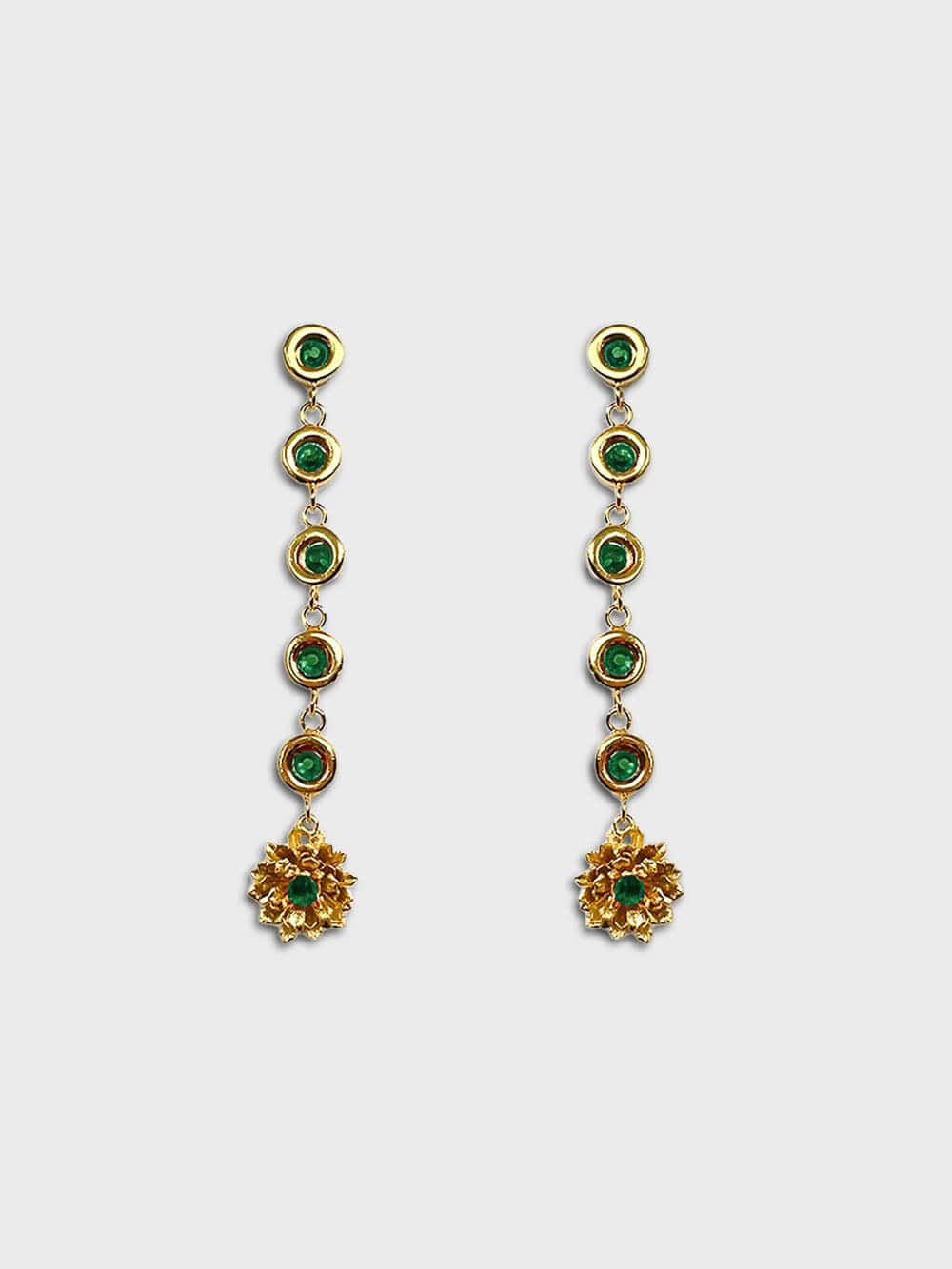 Aretes largos frailejón y cristal - miniatura 2