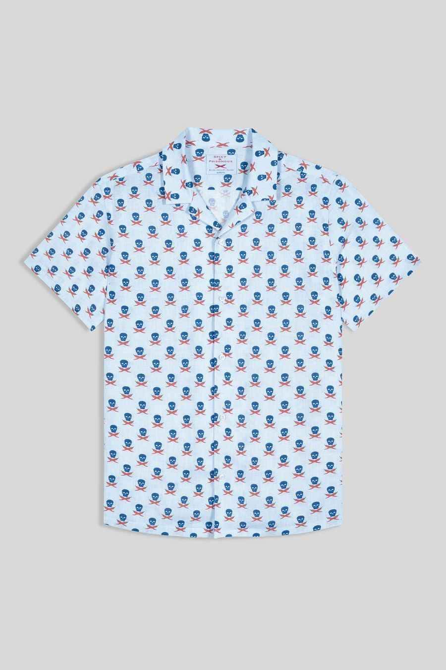 Men's linen shirt icement skull