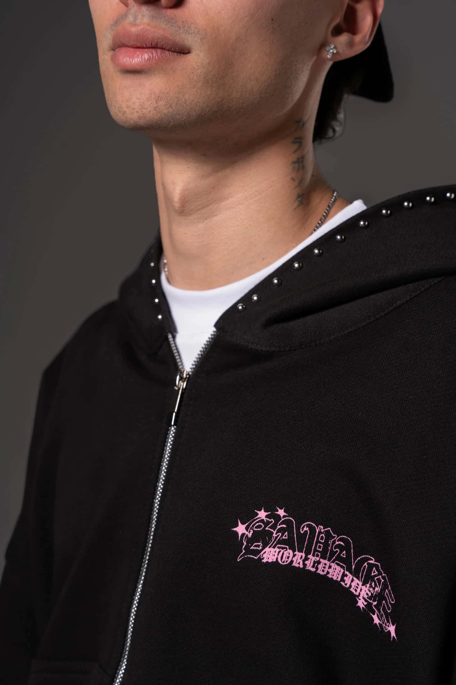 Double Zip Hoodie Boxy fit World wide  14649 - miniatura 2