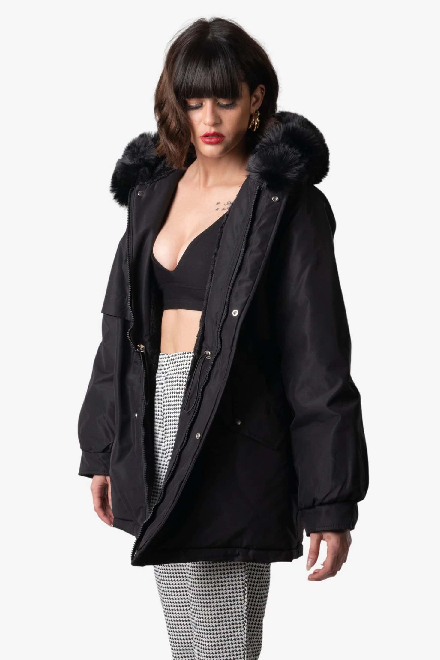 Chaqueta Parka Negra