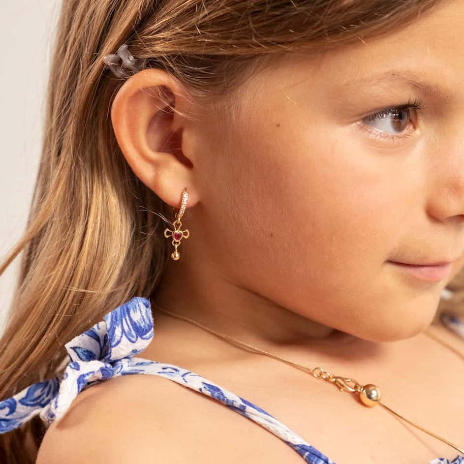 Mini Hoops Amor Fucsia - miniatura 3