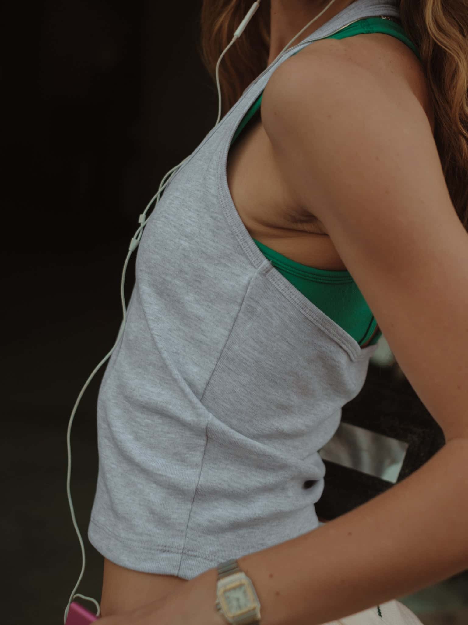 HALTER RIB TOP - CREAMY GRAY - miniatura 7