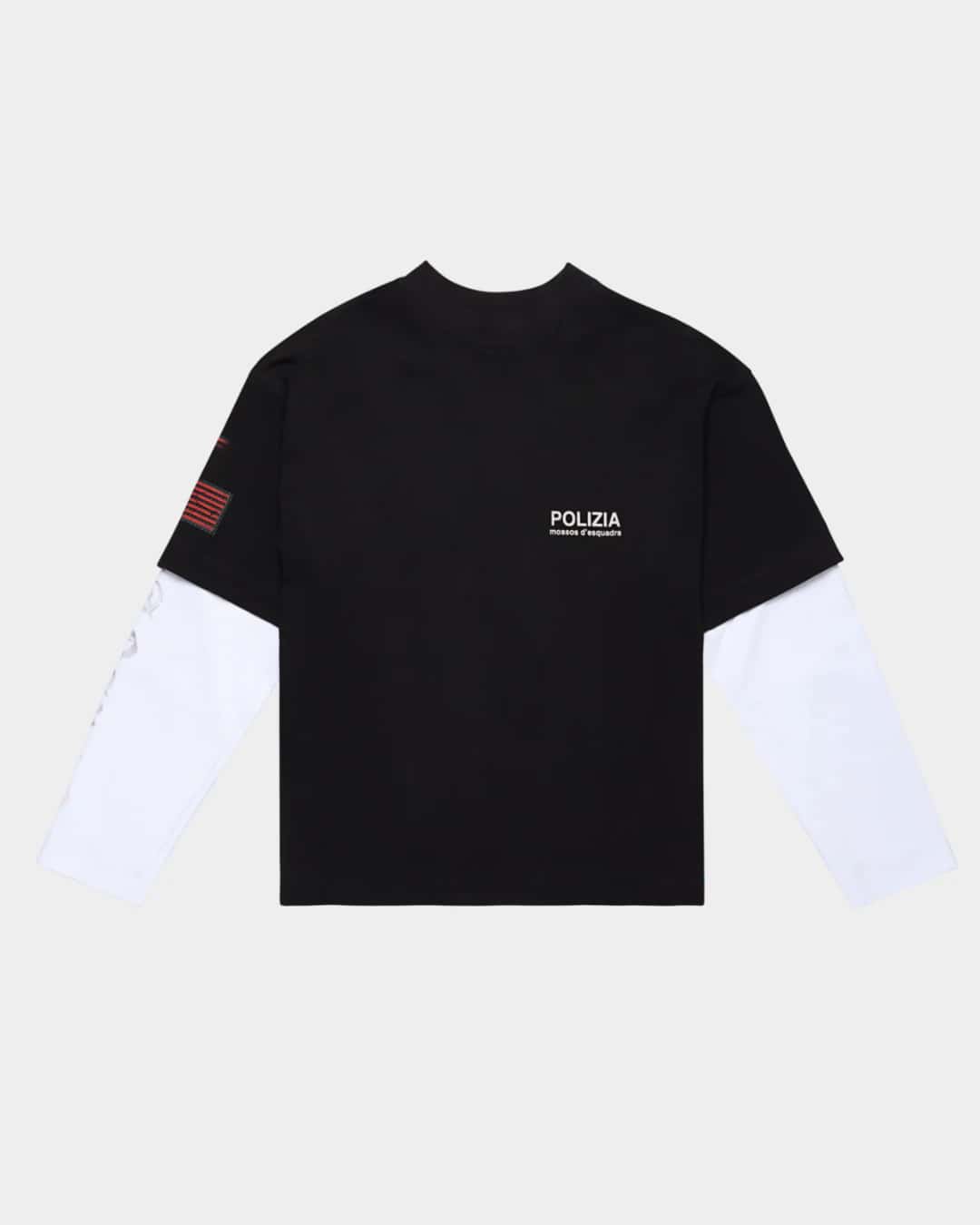 POLIZIA BLACK/WHITE DOUBLE SLEEVE - miniatura 1