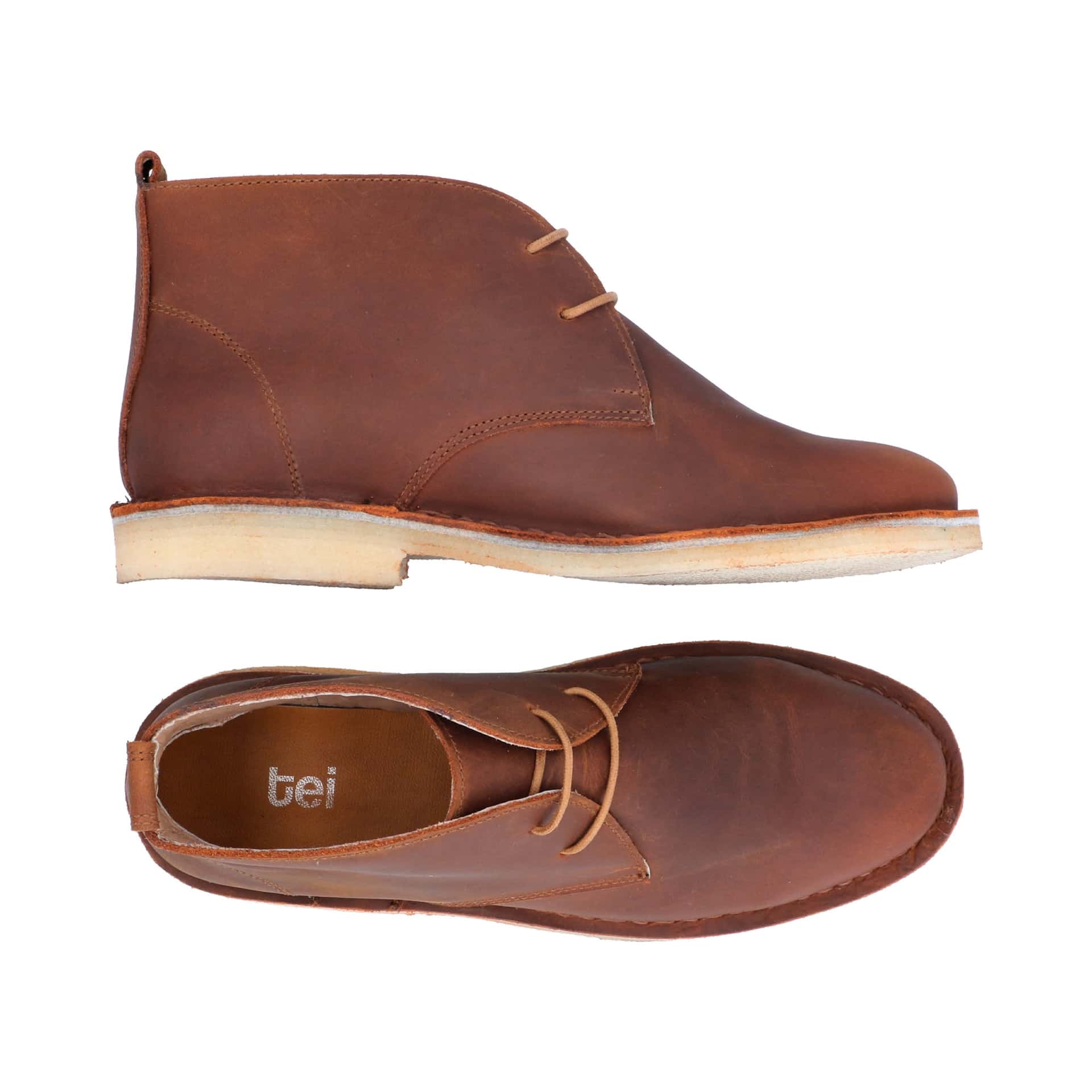 Botas Desert Mujer Cuero Graso Café - miniatura 3