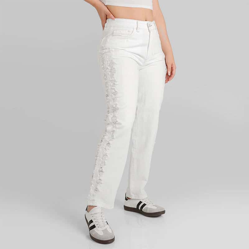 Jeans de dama Mom Fit ax-2561 Marfil