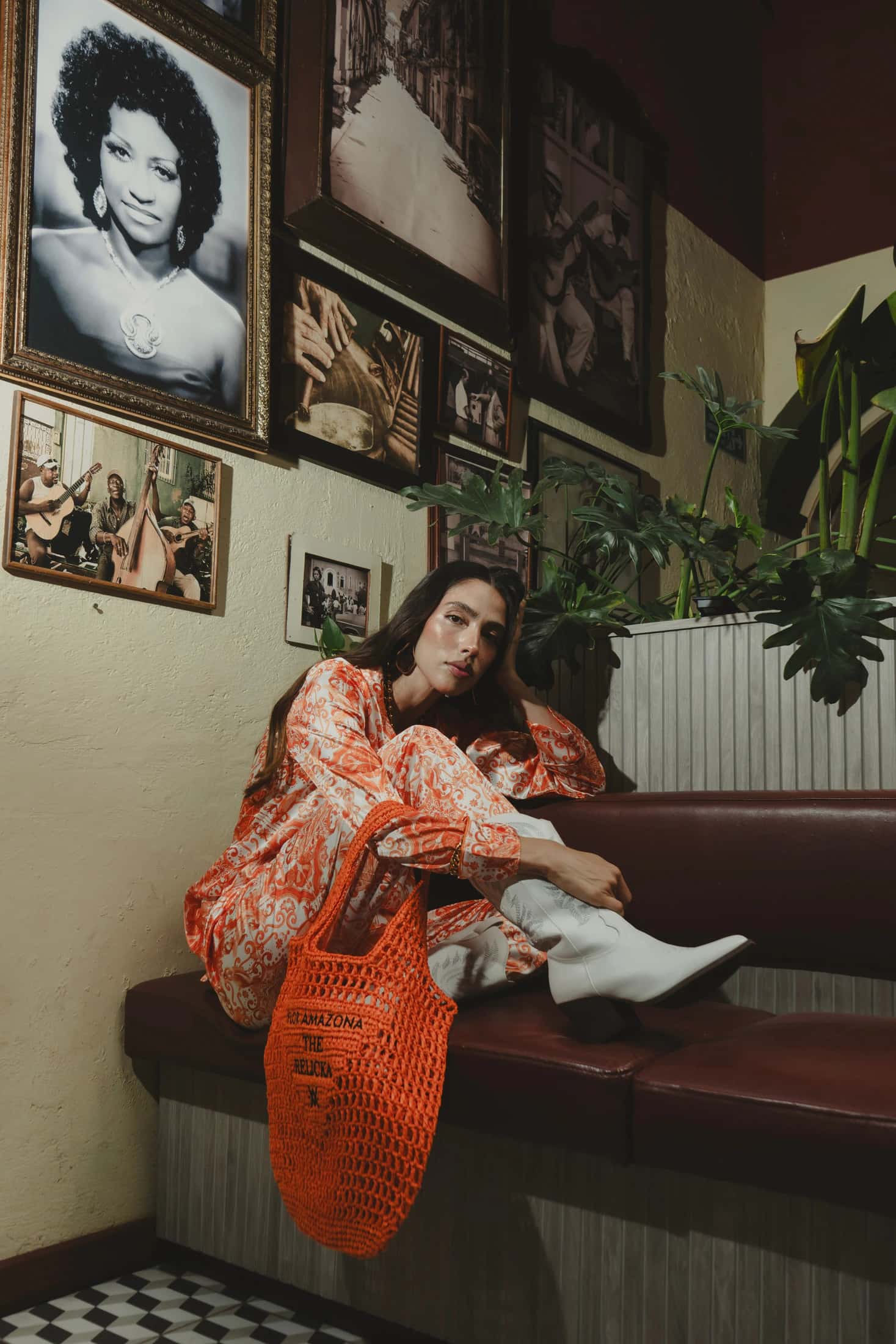 PANTALÓN PIJAMA AZULEJOS NARANJA