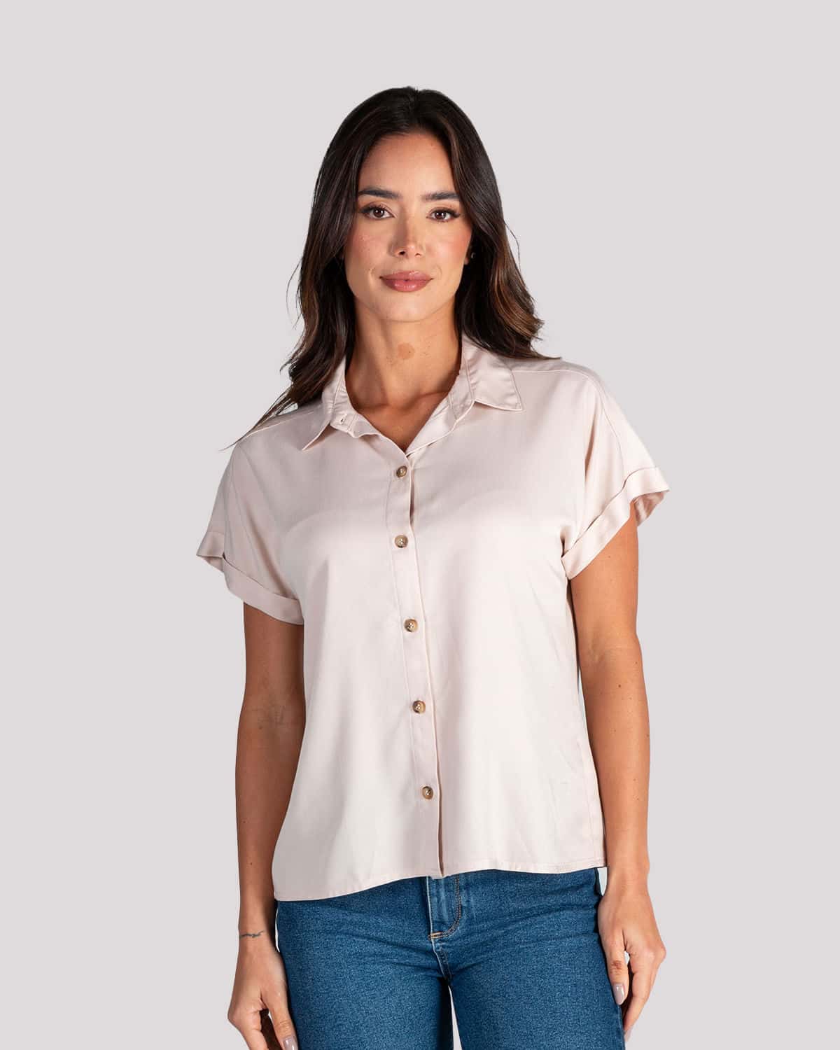Camisa beige para mujer