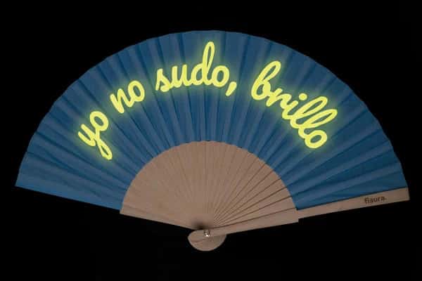 Abanico Yo No Sudo Brillo  Brilla en la Oscuridad  Azul