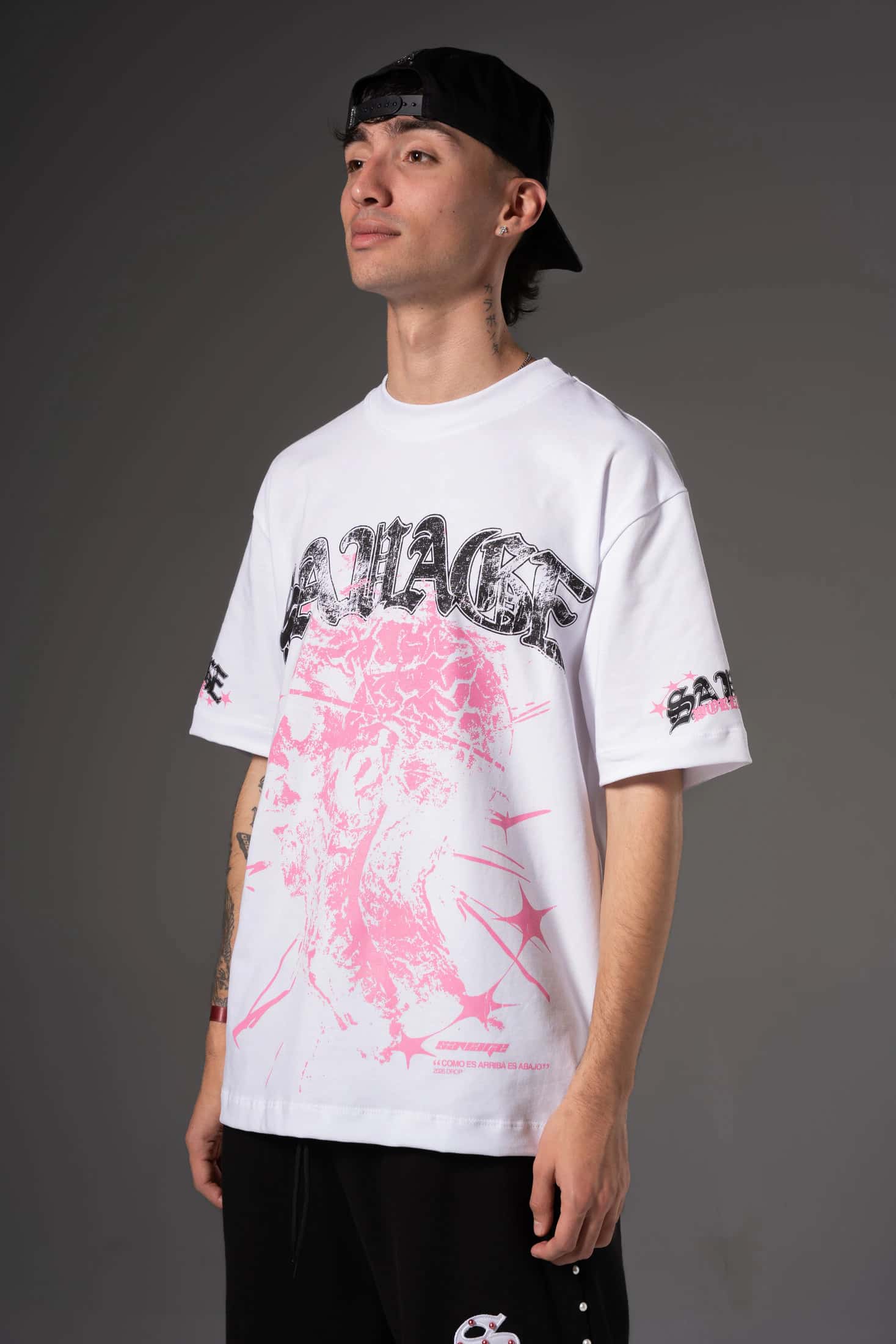 Camiseta Oversize Help rosa savage  250 gramos 14653 - miniatura 2