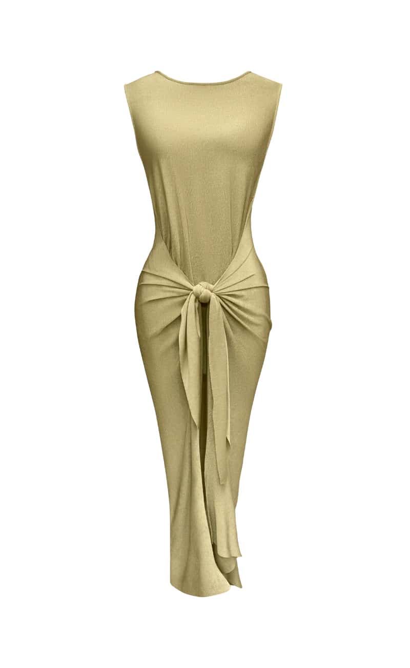 VESTIDO LARGO OBA PISTACHO