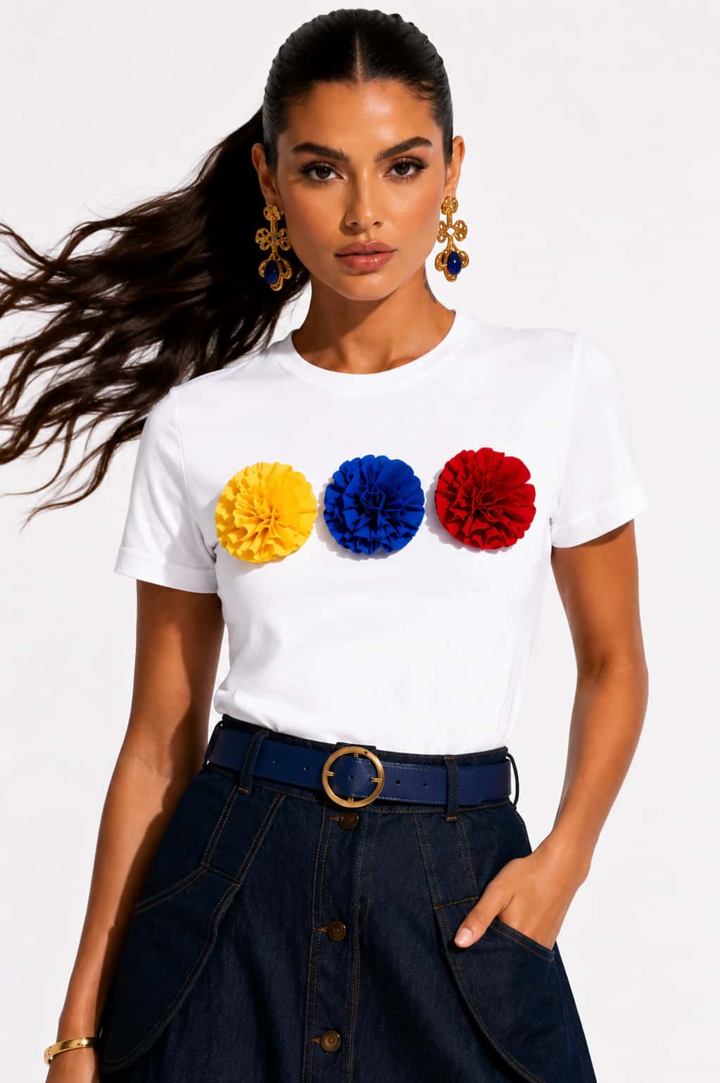Camiseta Colombia blanca - miniatura 1