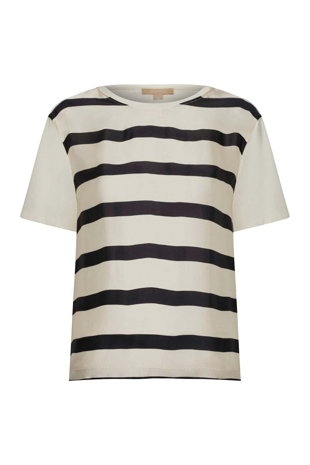 Camiseta lourdes line between ivory negro