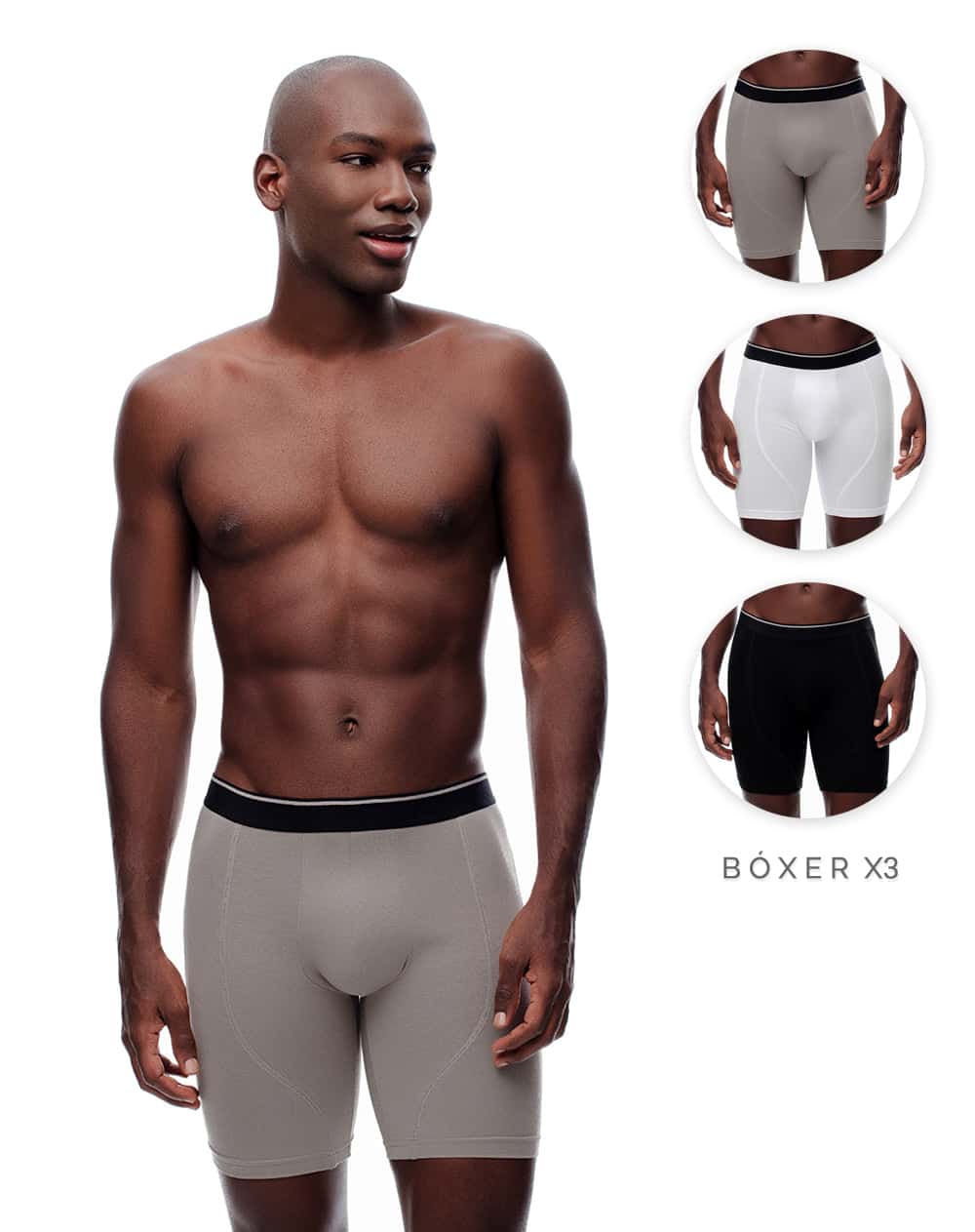 Bóxer largo algodón jersey x3unds surtido hombre
