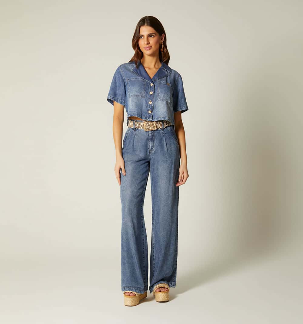 Blusa boxy  manga corta