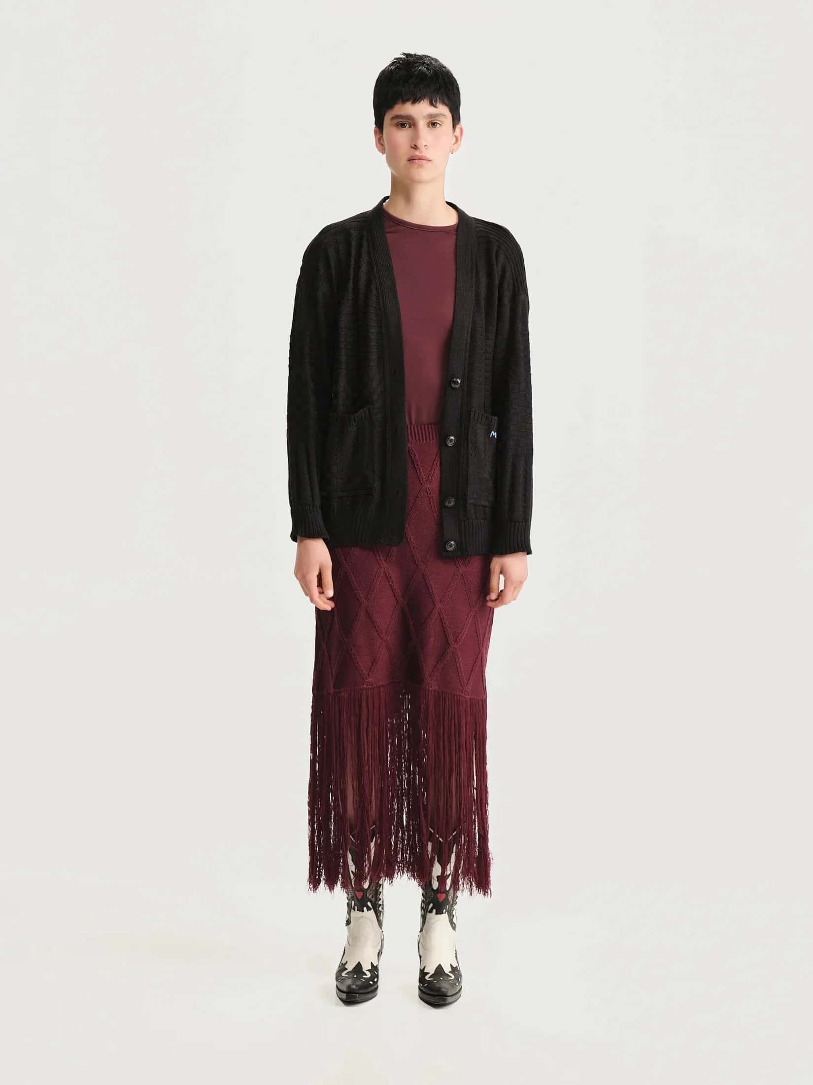 Cardigan Archivo Negro Mujer