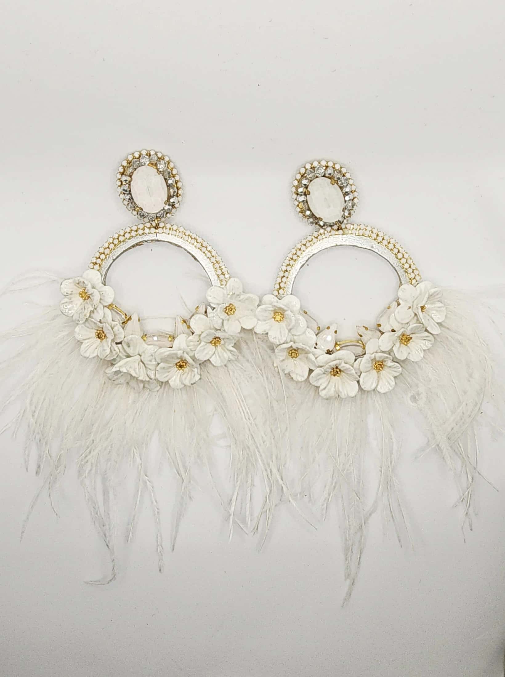Silver & White Moon Earring - miniatura 2
