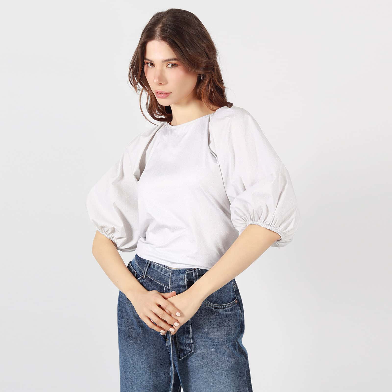 Blusa Cuello Bandeja Manga 3cuartos
