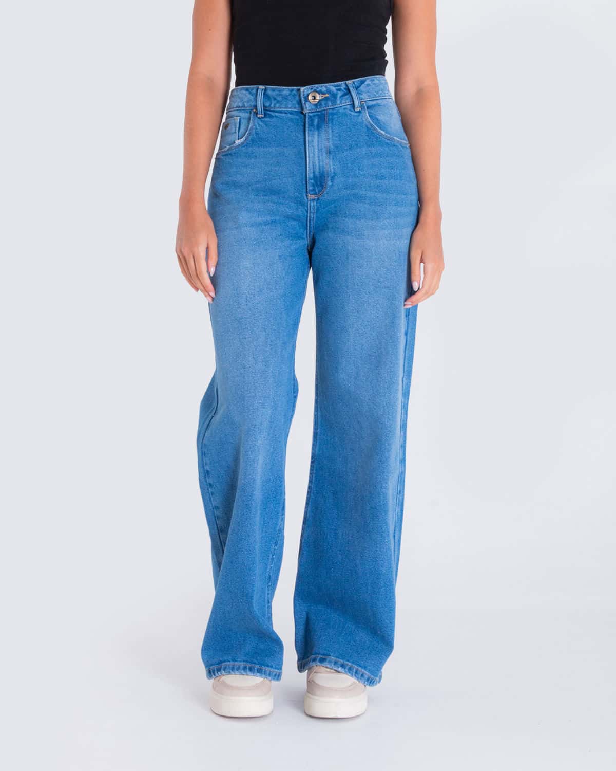 Jean regular tono medio para mujer