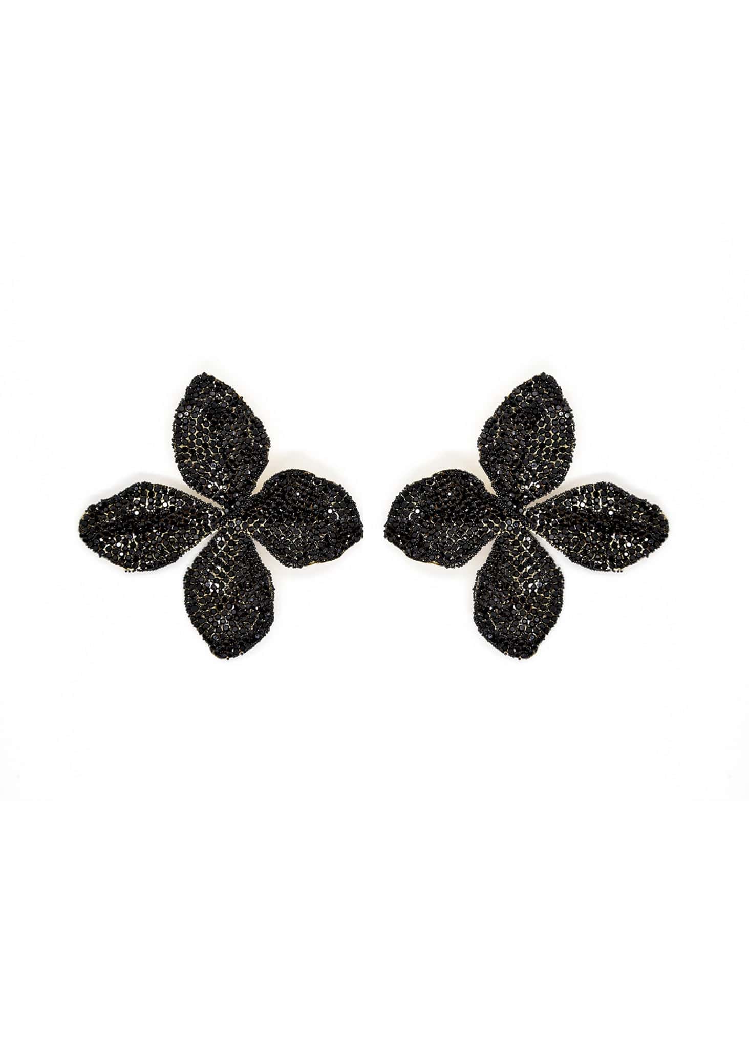 Aretes de flor con pedreria