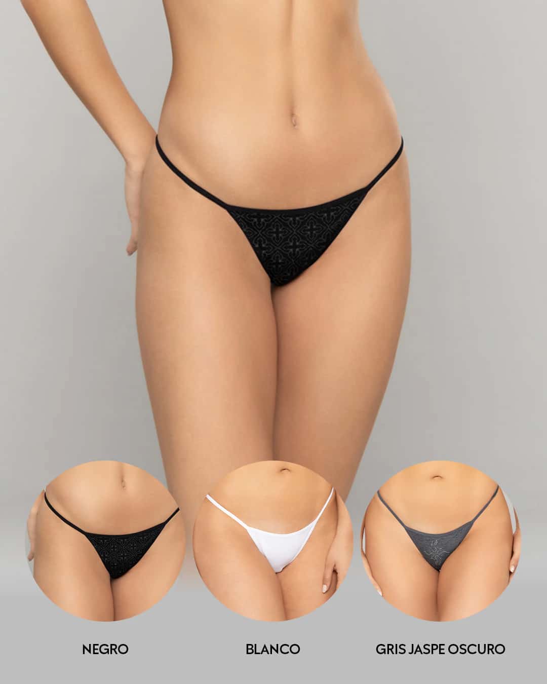 Tanga Hilo Invisible en Algodón Pack x3 para Mujer Ref. 9003 - miniatura 7
