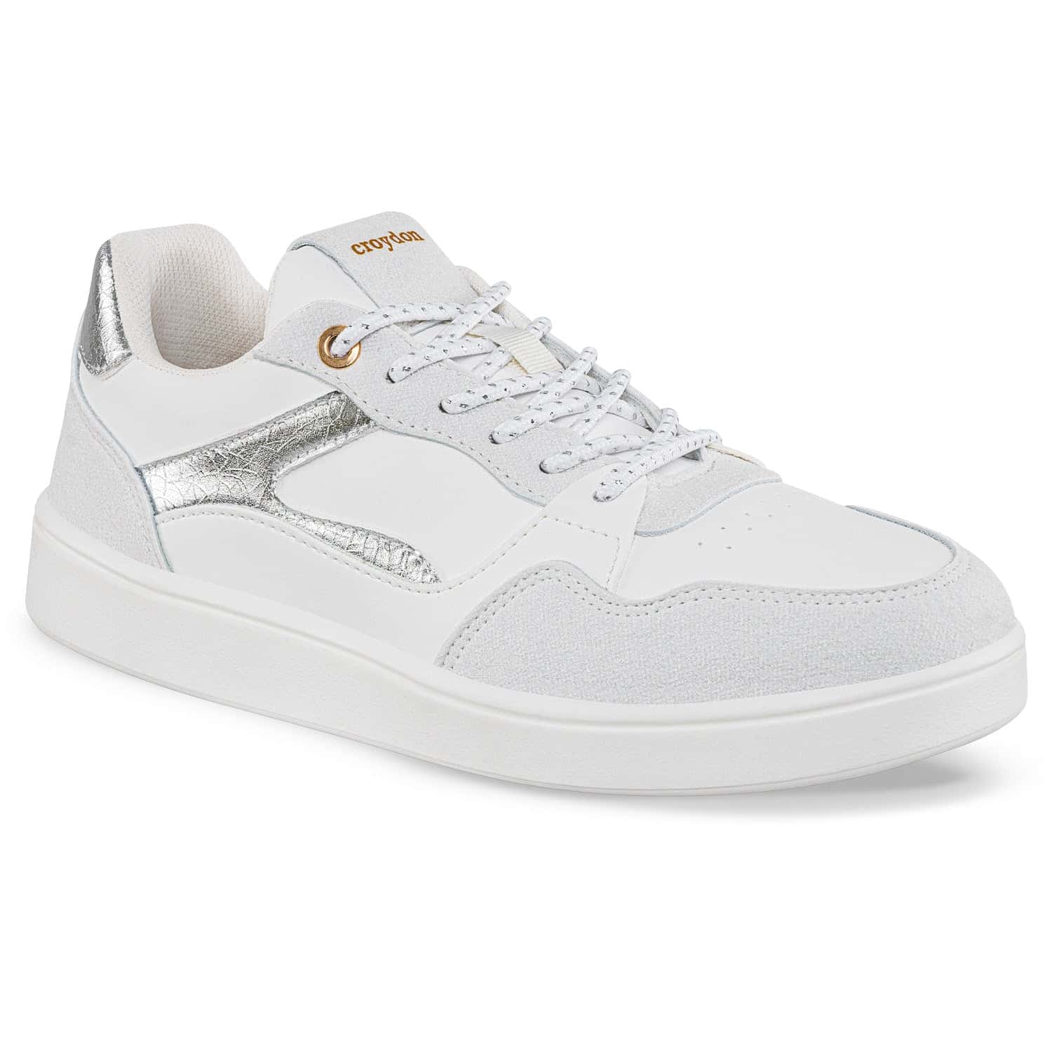 Tenis Urbanos Luccya Blanco-Plata Croydon Para Mujer