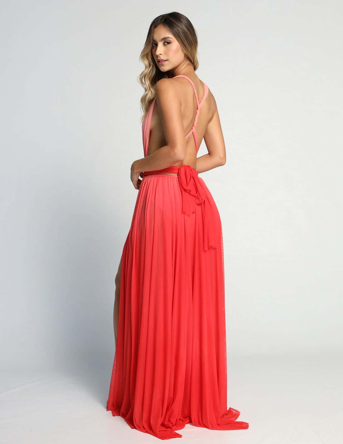 Vestido Hydra Ivory + Tomato - miniatura 2