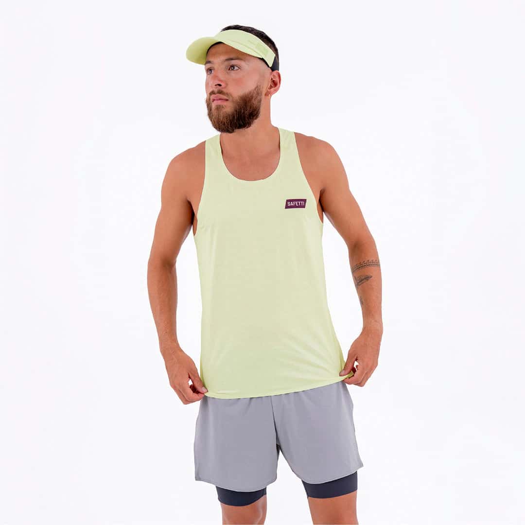 CAMISETA RUNNING MANGA SISA LEVIT AMARILLO PARA HOMBRE
