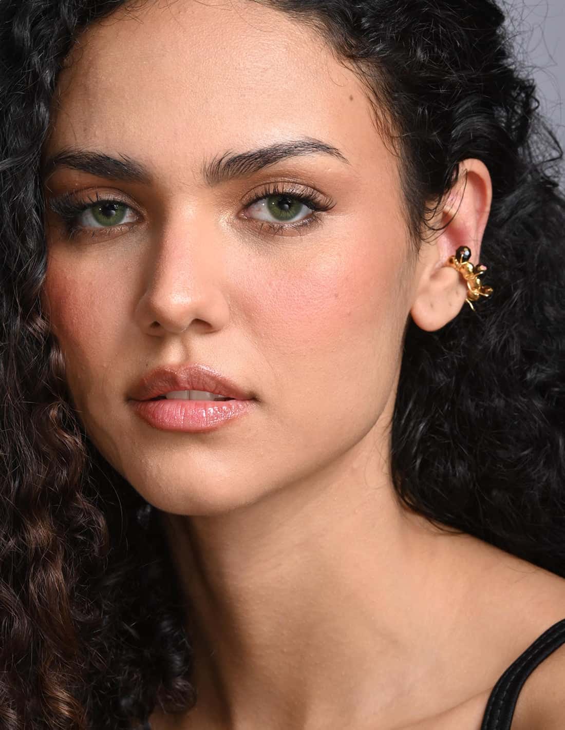 Ear Cuff Coil Murano Purple + Black