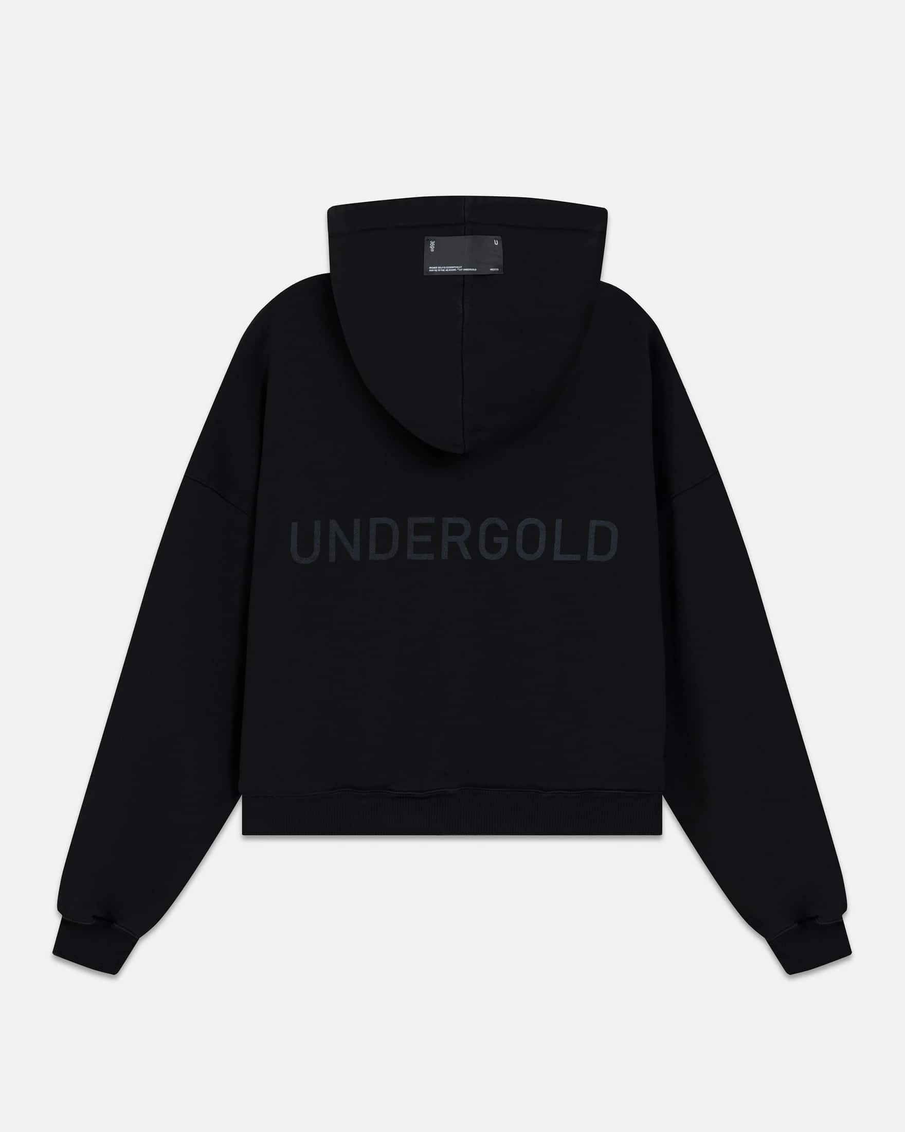 Line Basic Boxy Fit Zip Up Hoodie Black