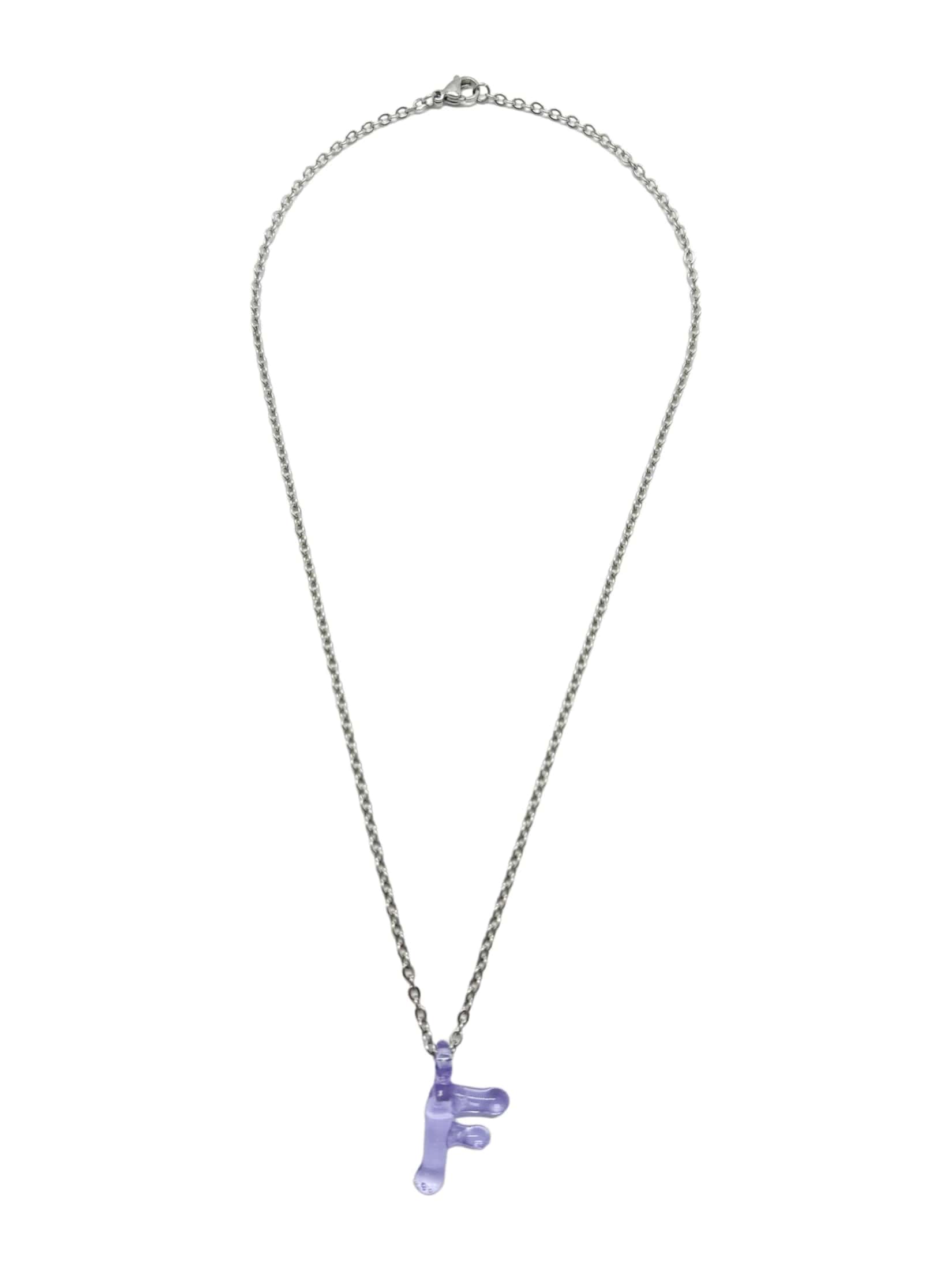 purpple glass necklace 1 letter - miniatura 7