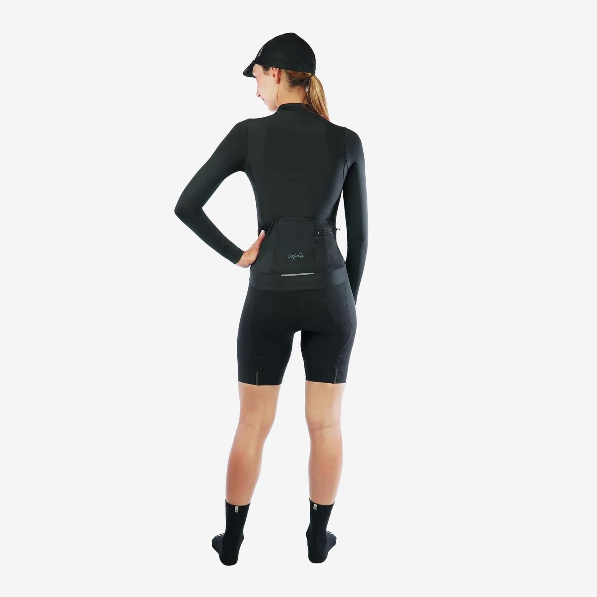 CAMISA CICLISMO MANGA LARGA VERONA NERO PARA MUJER - miniatura 2