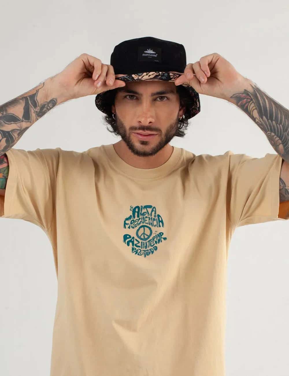 Camiseta Oversize Alta Frecuencia Arena Hombre