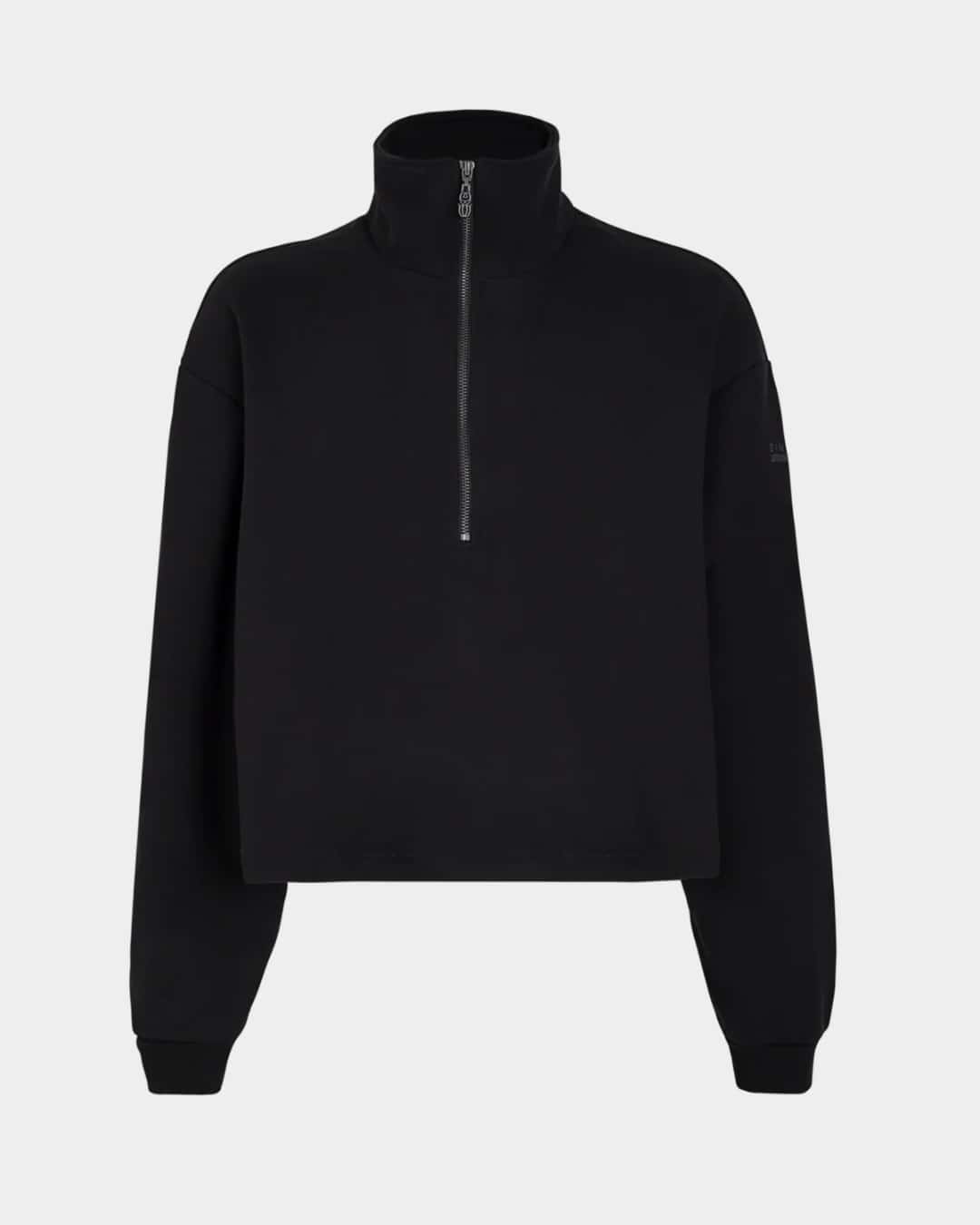 MONOGRAM HALF ZIP BLACK SWEATER