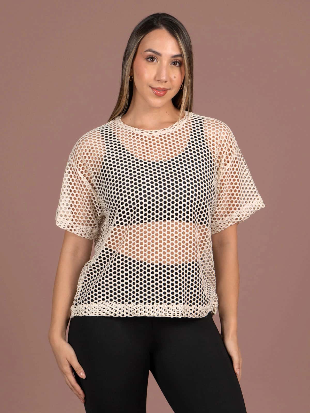 CAMISETA TULUM MALLA VAINILLA