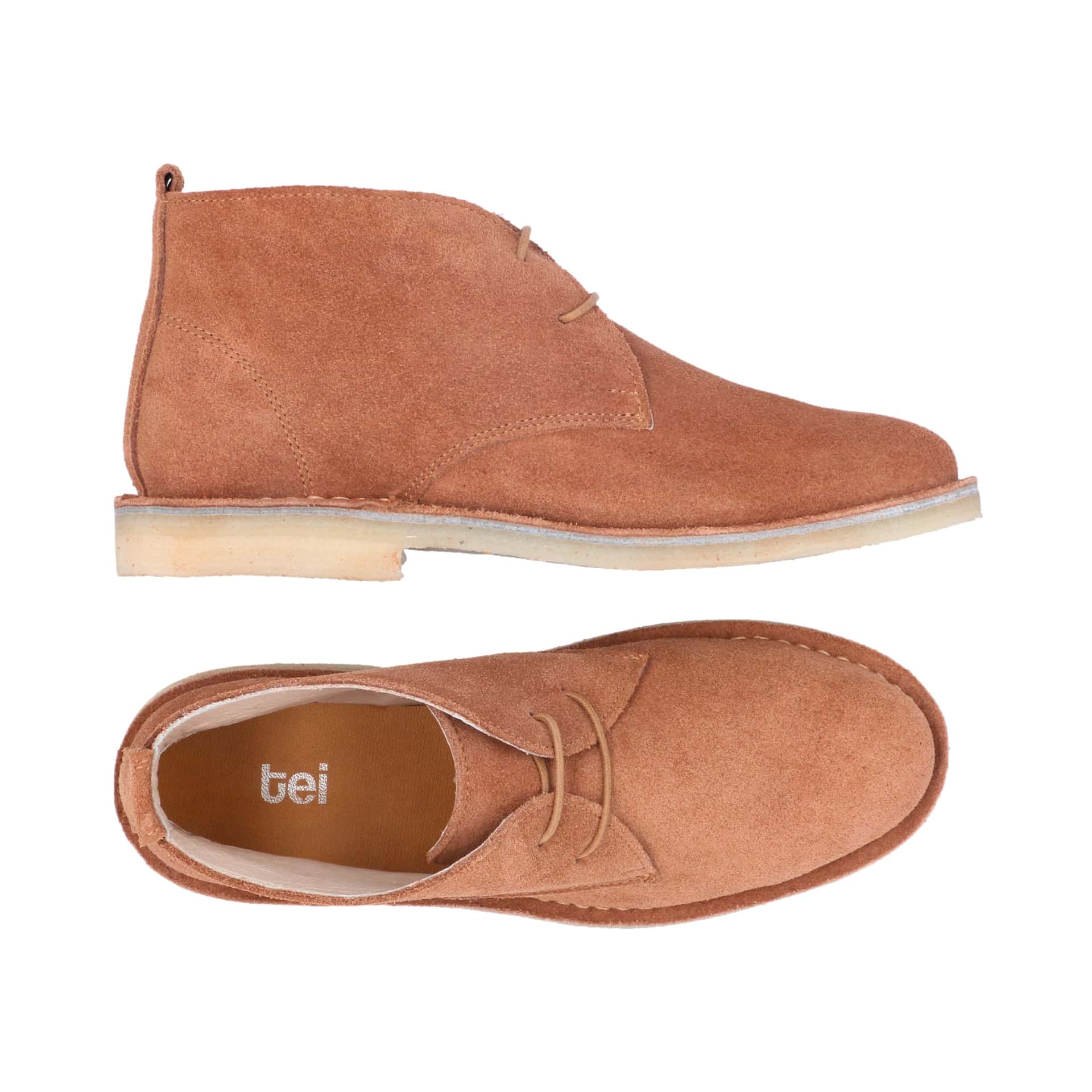 Botas Desert Mujer Cuero Carnaza Almendra - miniatura 3