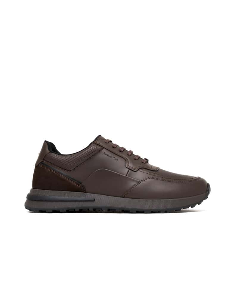 Zapato de cordon para hombre en cuero y textil REF HARL09