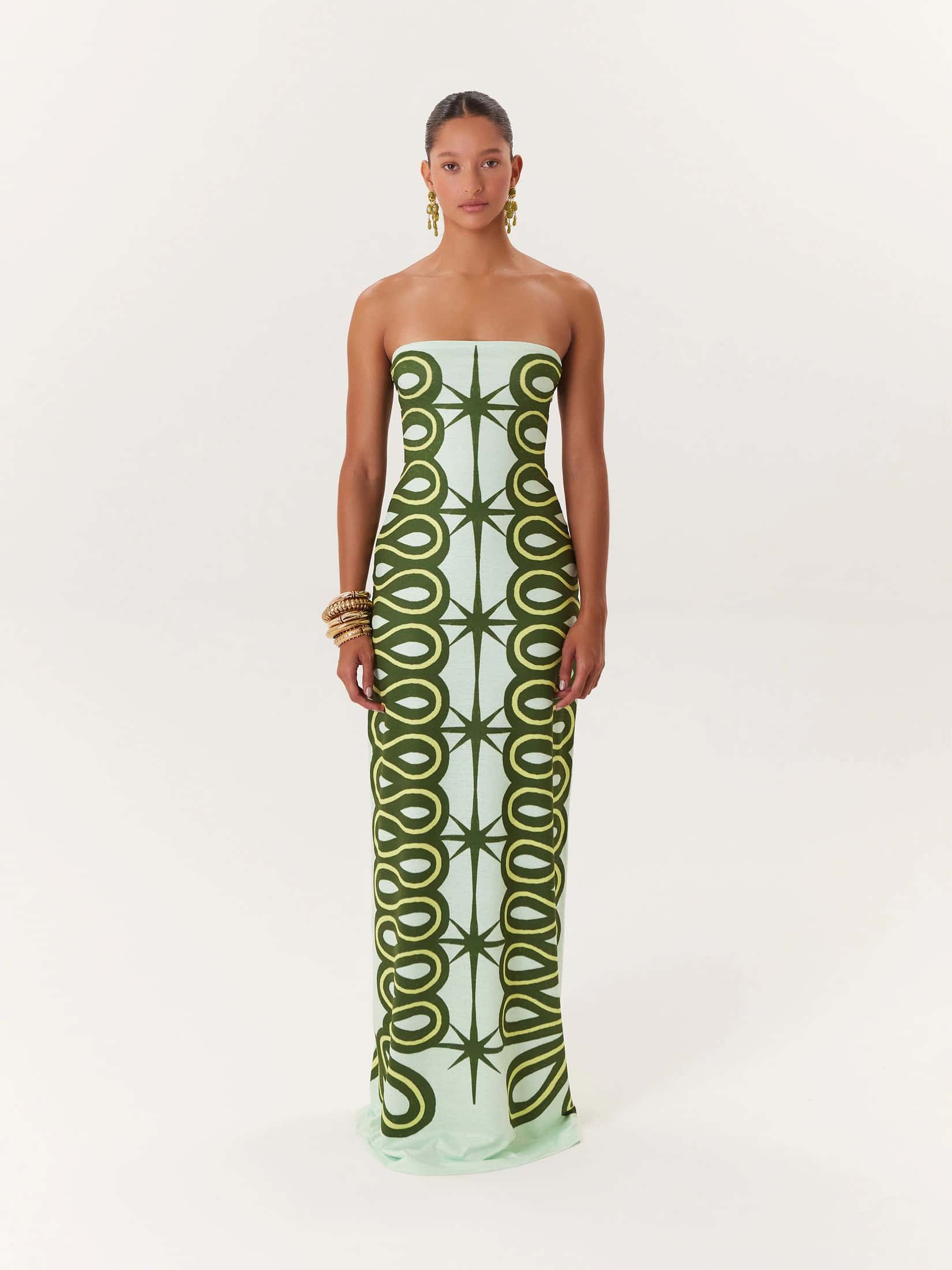 Maxi Dress Tropical - Verde