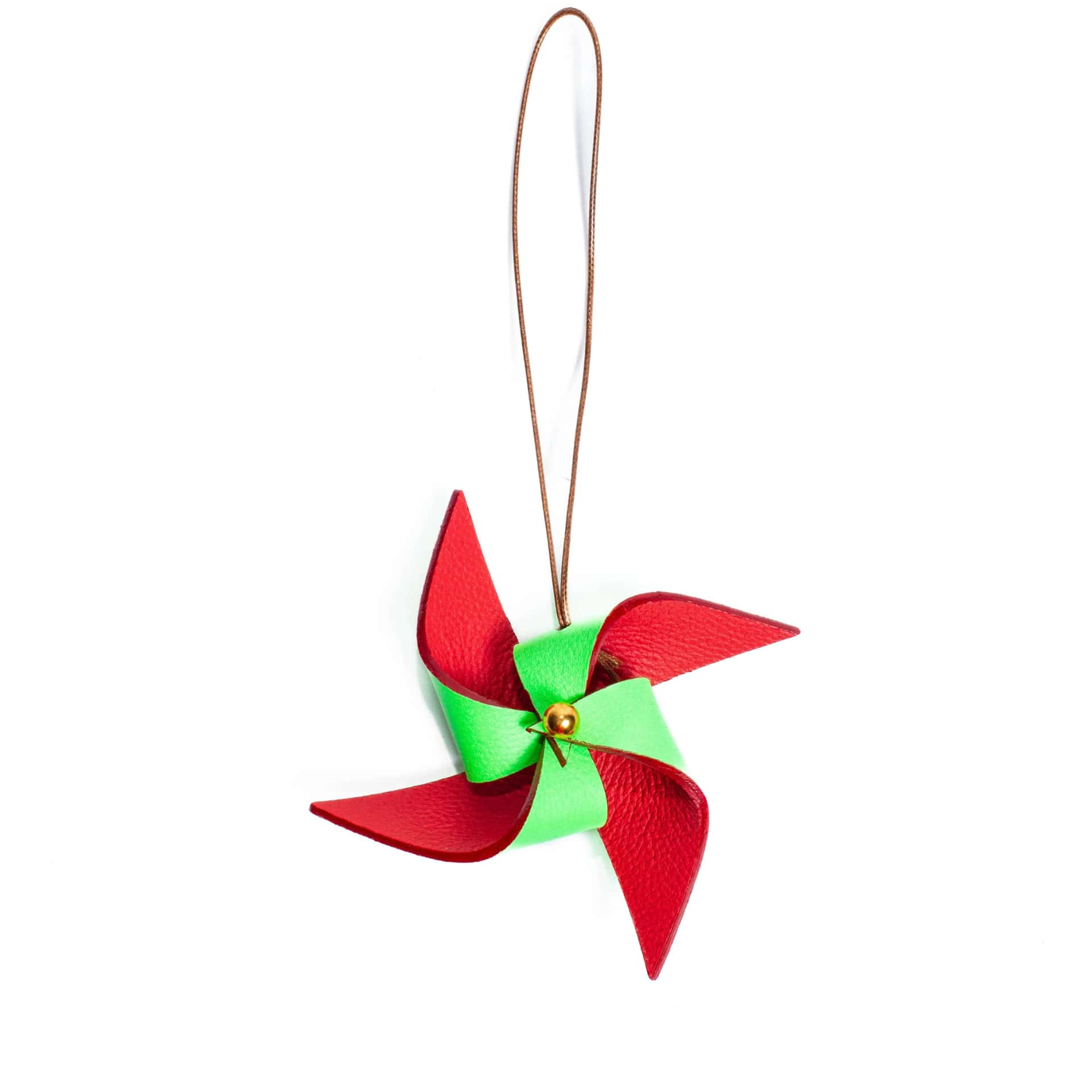 Windmill Charm Green + Red