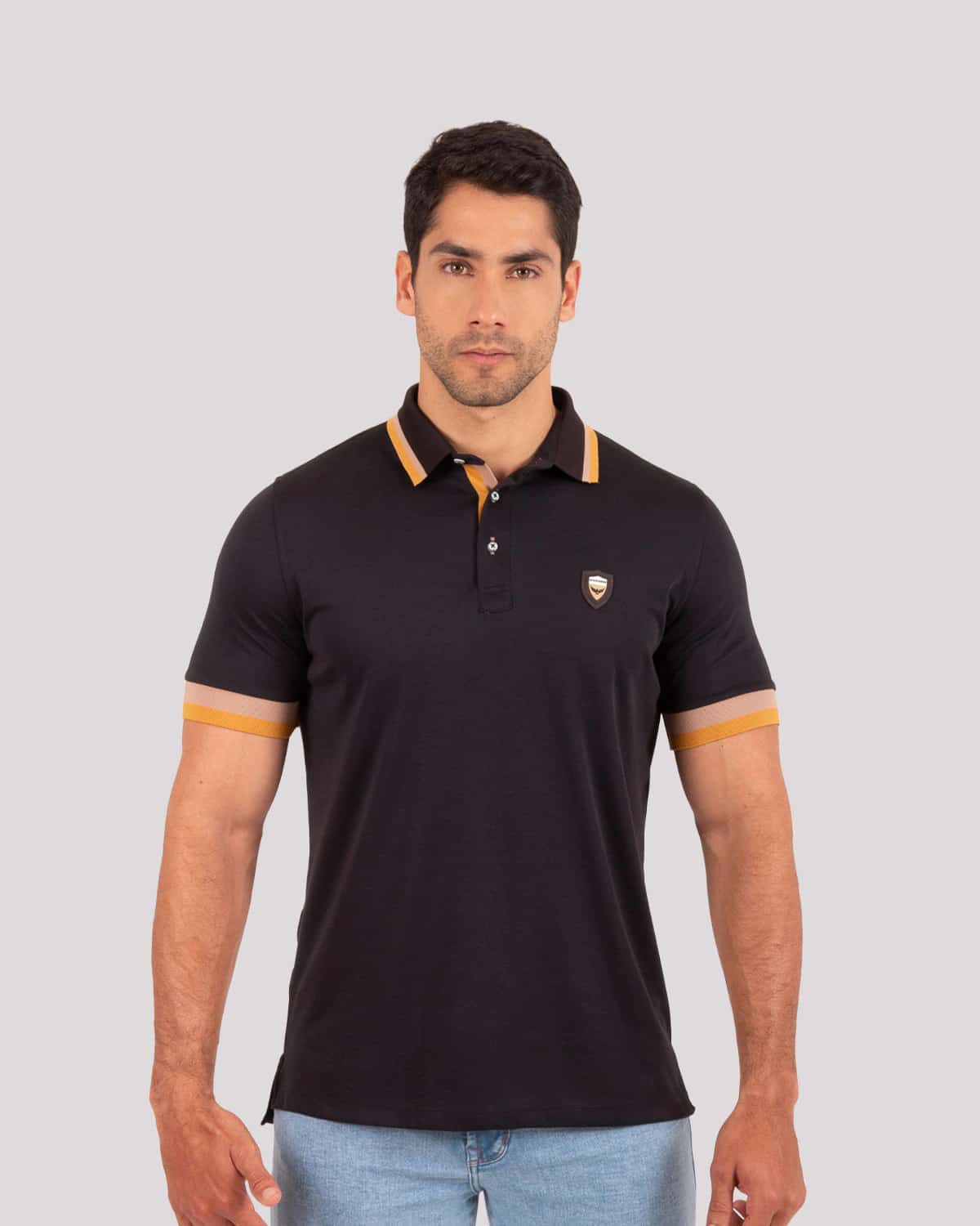 Polo negra para hombre