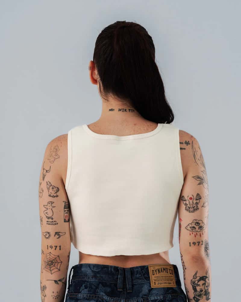 Crop Top Nacar Para Mujer Corte Imperio - miniatura 3