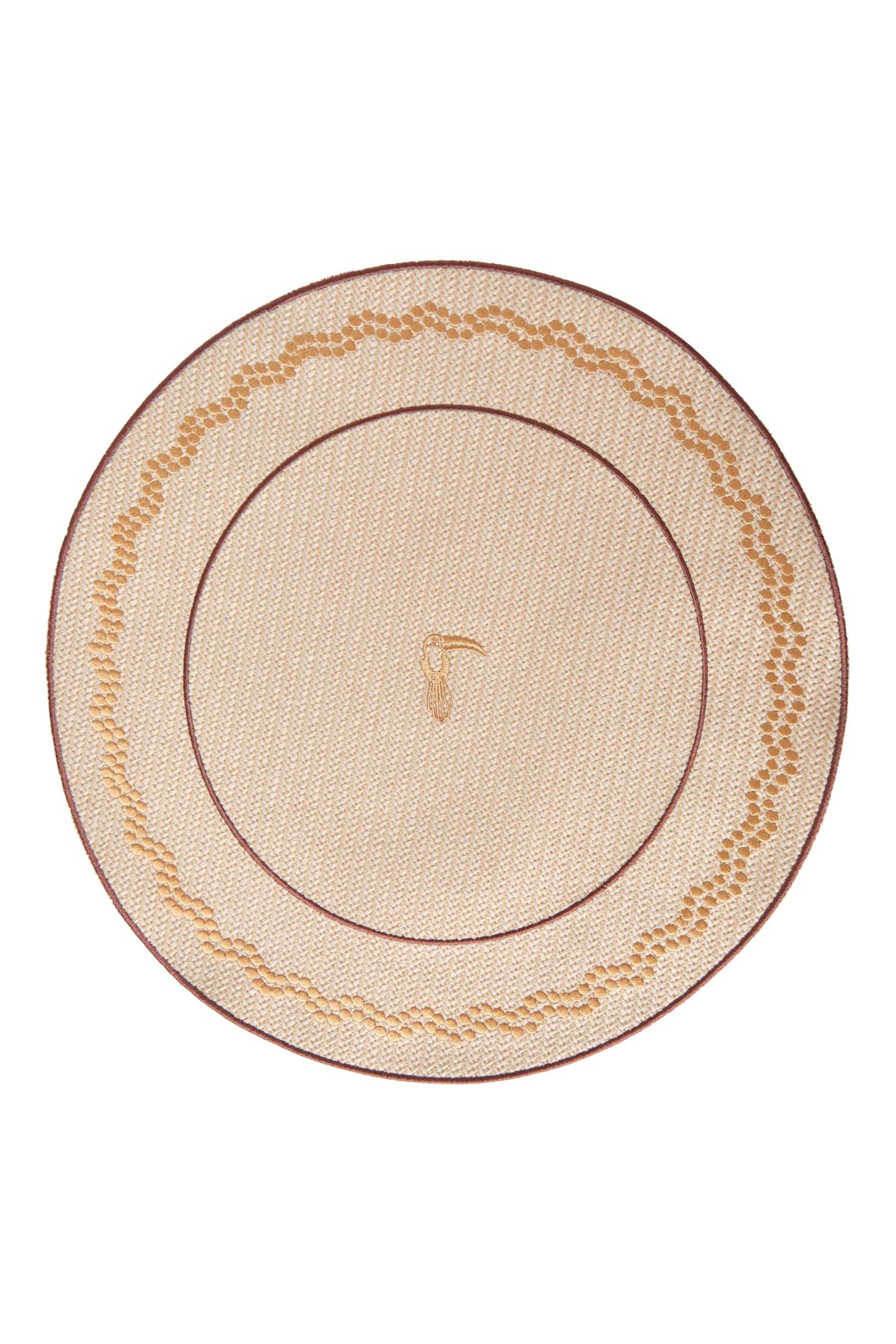 Tucan Embroidered Placemats Set of 4 / Sand