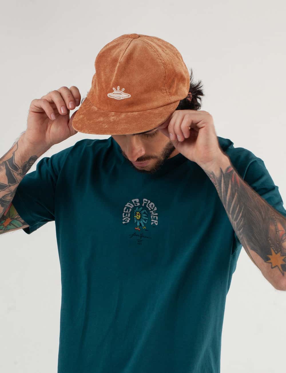 Camiseta regular fit Weed Flower verde Hombre